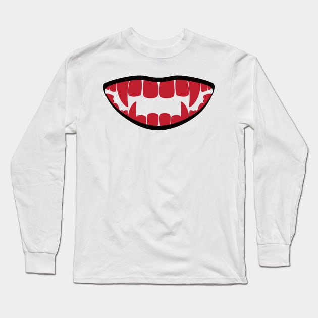 scary teeth face mask Long Sleeve T-Shirt by PIIZ